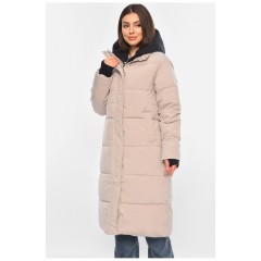 Куртка жіноча подовжена зима бежевого кольору 196306L