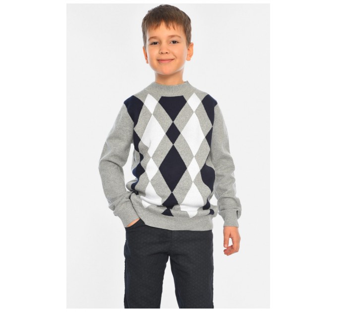 Светр дитячий для хлопчика сірого кольору 196329L