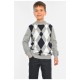 Светр дитячий для хлопчика сірого кольору 196329L