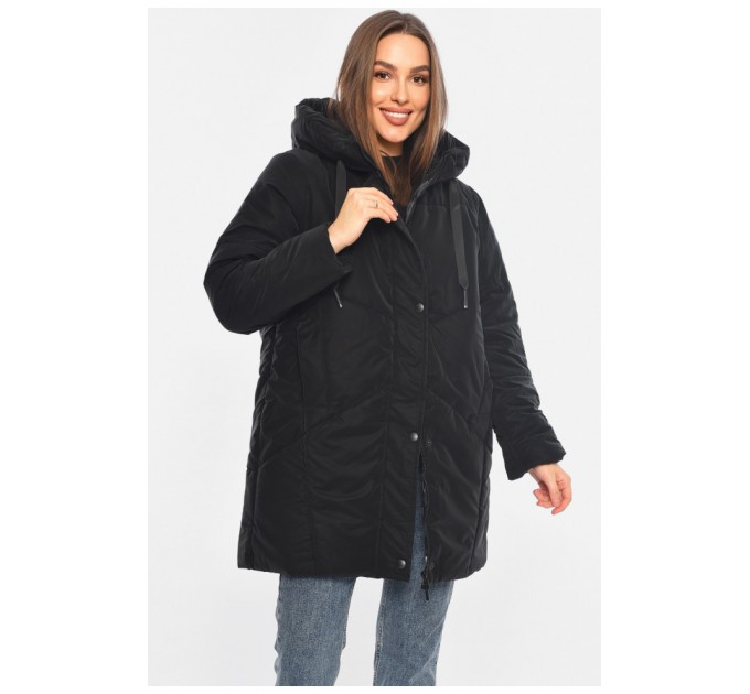 Куртка жіноча демісезонна чорного кольору 196386L