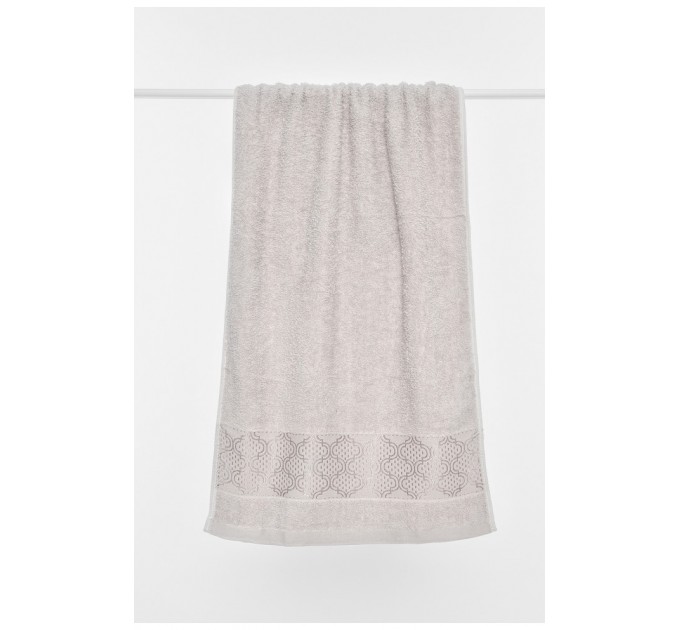 Рушник для обличчя махровий сірого кольору 196457L