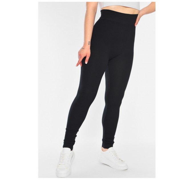 Лосины женские рубчик черного цвета 196862L