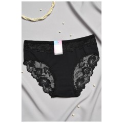 Труси жіночі напівбатальні чорного кольору 197037L