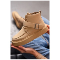 Ботинки женские демисезонные бежевого цвета 197106L