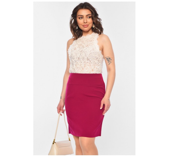 Женская юбка однотонная фиолетового цвета 197222L