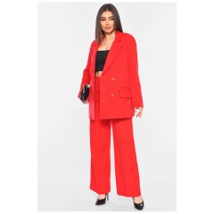 Костюм жіночий брючний червоного кольору 197433L