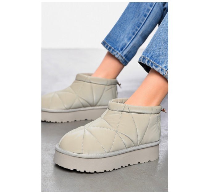 Дутики жіночі на хутрі сірого кольору 197558L