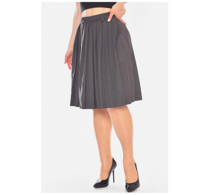 Спідниця жіноча однотонна сірого кольору 198185L