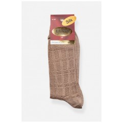 Шкарпетки чоловічі демісезонні коричневого кольору шовк 198558L