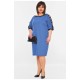 Сукня жіноча батальна синього кольору 198713L Сукня жіноча батальна синього кольору 198713L