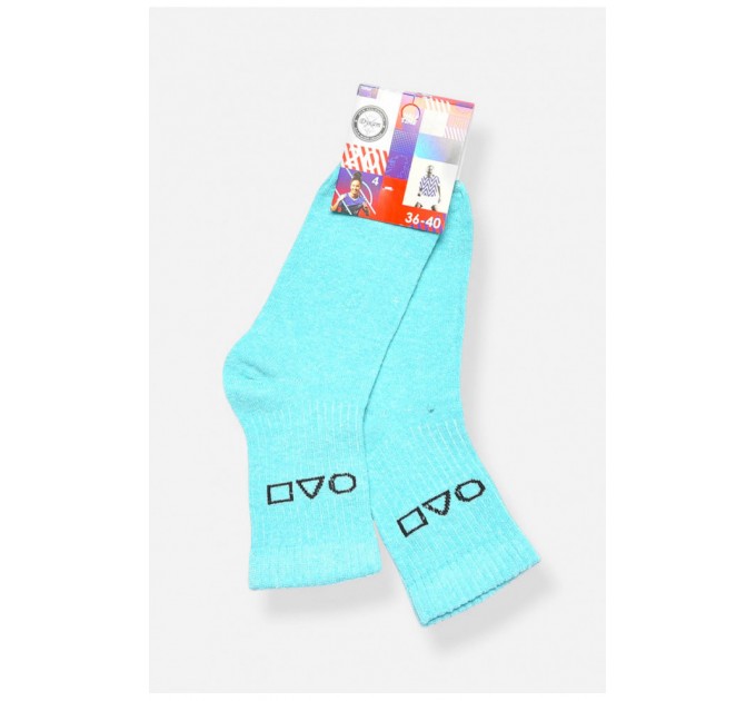 Шкарпетки жіночі демісезонні бірюзового кольору 198796L