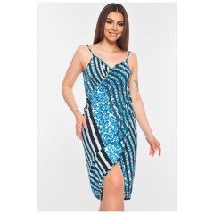 Парео жіноче для пляжу блакитного кольору 199440L Парео жіноче для пляжу блакитного кольору 199440L