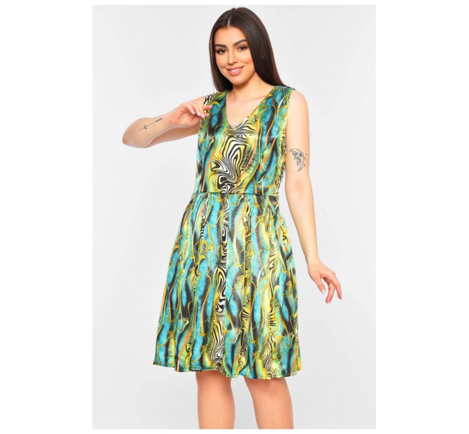 Платье женское зеленого цвета с принтом 199494L