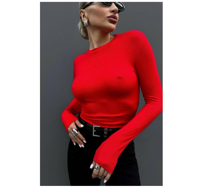 Женский лонгслив красного цвета 199525L