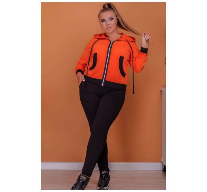 Спортивний костюм жіночий помаранчевого кольору 199868L