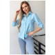 Сорочка жіноча однотонна блакитного кольору 199876L Сорочка жіноча однотонна блакитного кольору 199876L