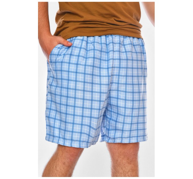 Шорти чоловічі батальні блакитного кольору з принтом 199962L