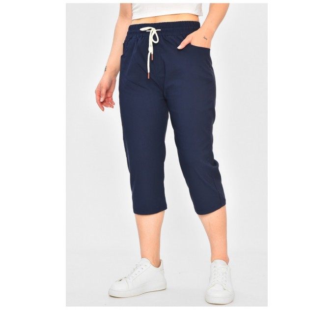 Бриджі жіночі темно-синього кольору 200070L