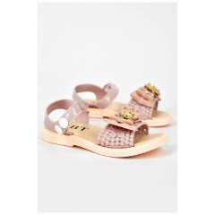 Босоніжки дитячі для дівчинки пудрового кольору 200072L