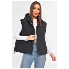 Жилетка жіноча однотонна чорного кольору 200308L