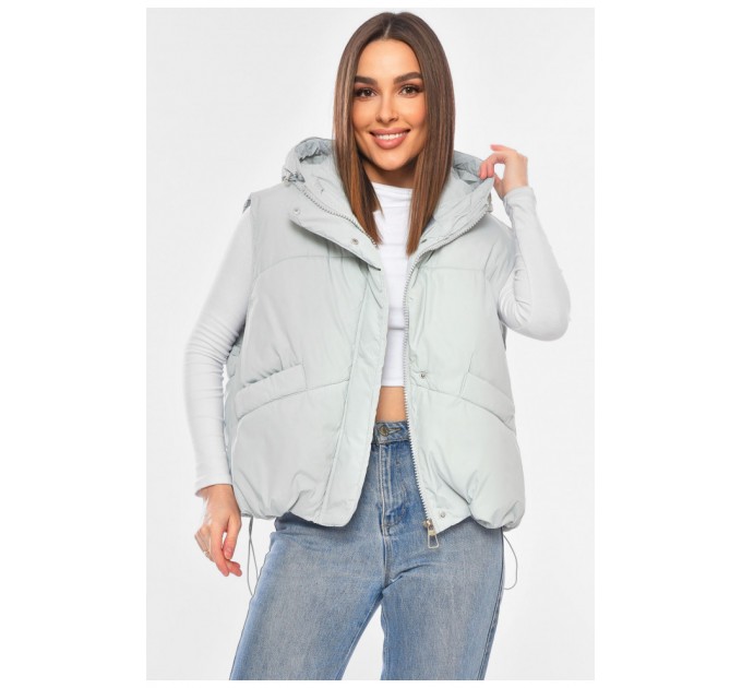 Жилетка женская однотонная мятного цвета 200309L