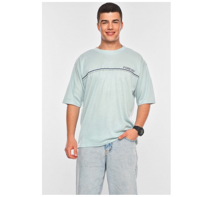 Футболка чоловіча батальна м'ятного кольору 200453L