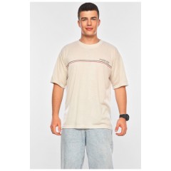 Футболка чоловіча батальна бежевого кольору 200456L