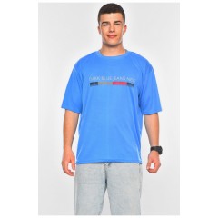 Футболка чоловіча батальна синього кольору 200458L
