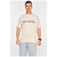 Футболка чоловіча батальна бежевого кольору 200465L