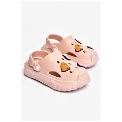 Кроксы детские пудрового цвета 200829L