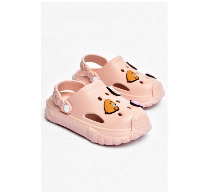 Кроксы детские пудрового цвета 200829L
