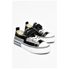 Кеди дитячі чорного кольору текстиль 200990L