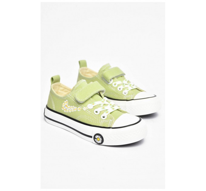 Кеди дитячі м'ятного кольору текстиль 200992L