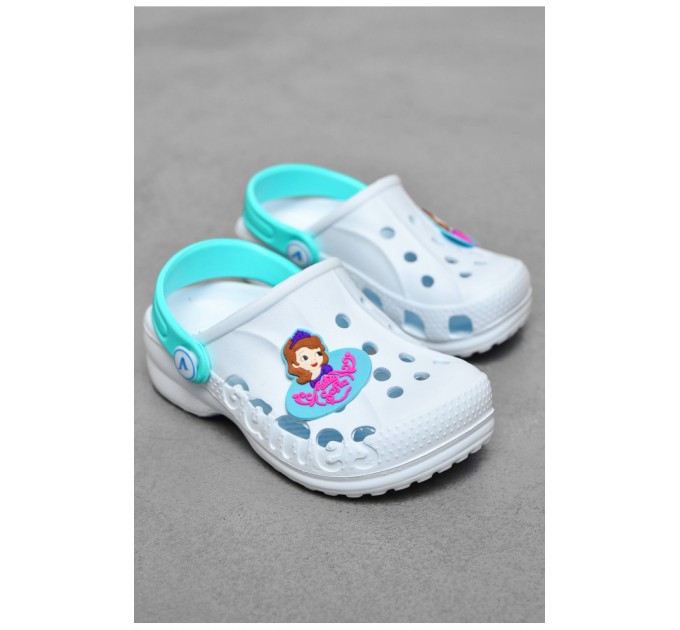 Кроксы детские белого цвета 201077L