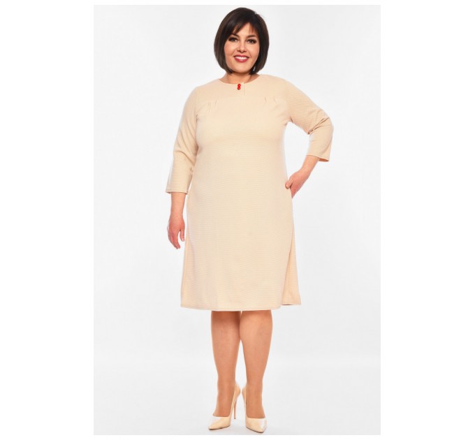 Сукня жіноча батальна світло-бежевого кольору 201104L