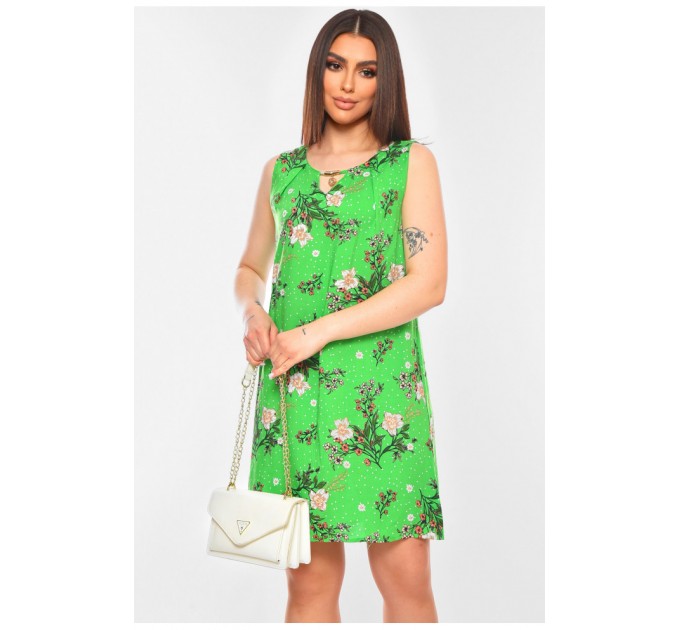 Сарафан жіночий зеленого кольору з принтом 201136L