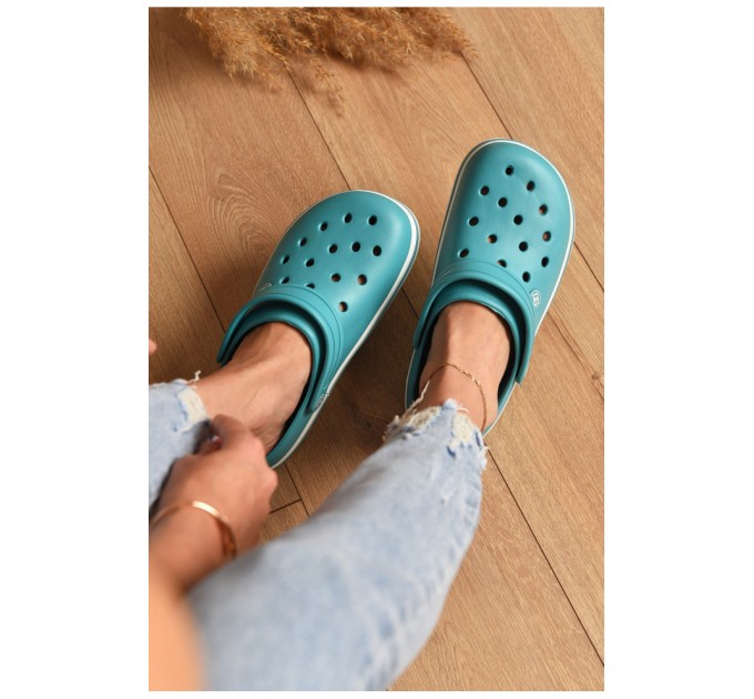 Кроксы женские голубого цвета 201150L