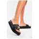 Шльопанці жіночі чорного кольору 201190L Шльопанці жіночі чорного кольору 201190L