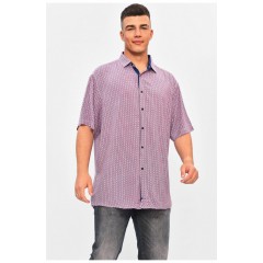 Сорочка чоловіча батальна рожевого кольору з принтом 201362L Сорочка чоловіча батальна рожевого кольору з принтом 201362L