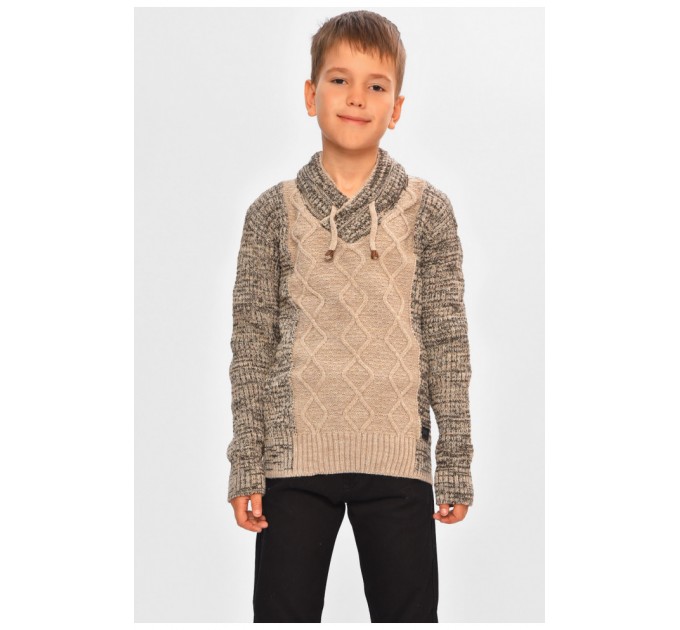 Светр дитячий для хлопчика темно-бежевого кольору 201570L