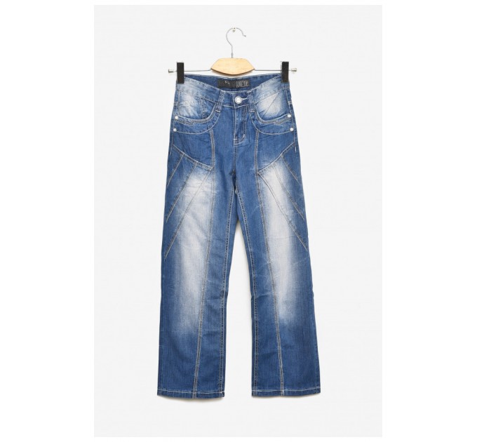 Джинси підліткові для дівчинки синього кольору 201649L