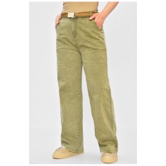 Джинси жіночі однотонні світло-зеленого кольору 201832L