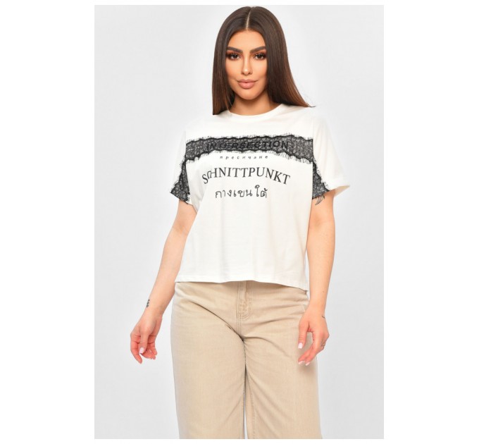 Футболка жіноча білого кольору з принтом 201870L