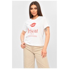 Футболка жіноча білого кольору з принтом 201878L