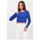 Кофта жіноча однотонна в рубчик синього кольору 201965L