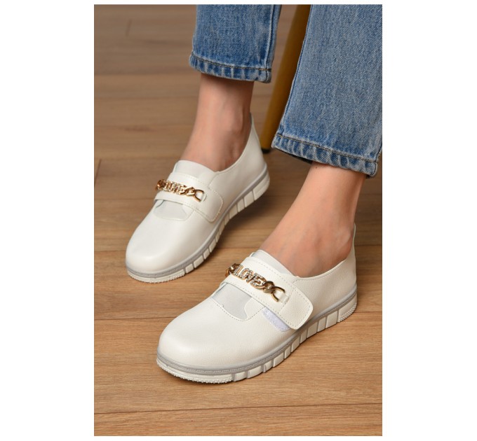 Мокасины женские белого цвета на шнуровке 202158L