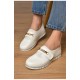 Мокасини жіночі білого кольору на шнурівці 202158L