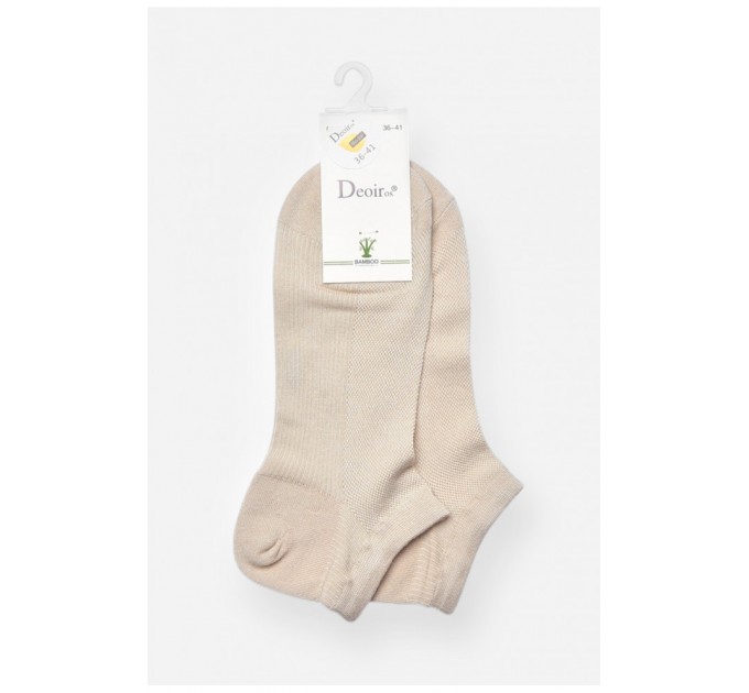 Носки женские спортивные демисезонные бежевого цвета 202431L