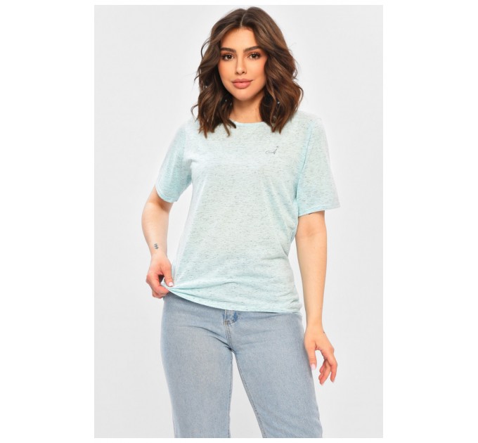 Футболка жіноча однотонна блакитного кольору 202485L