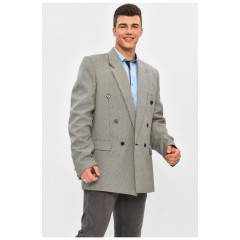 Мужской пиджак однотонный серого цвета 202539L